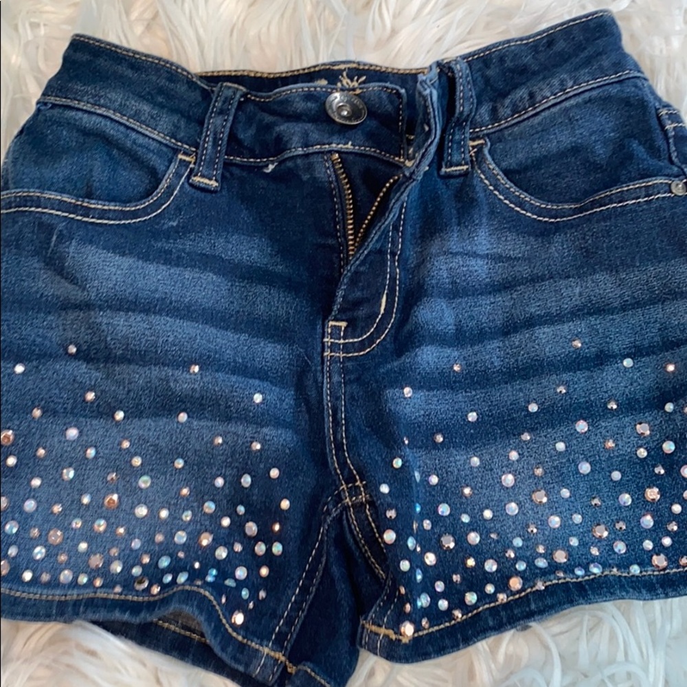 JUSTICE sequin denim shorts